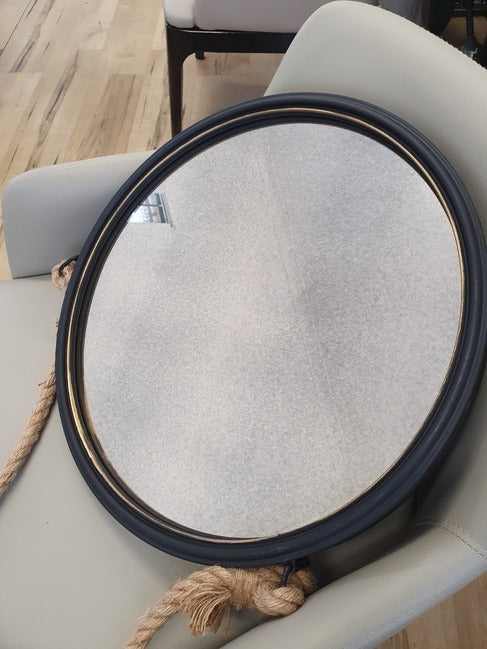 Caike Rope Strap Round Wall Mirror