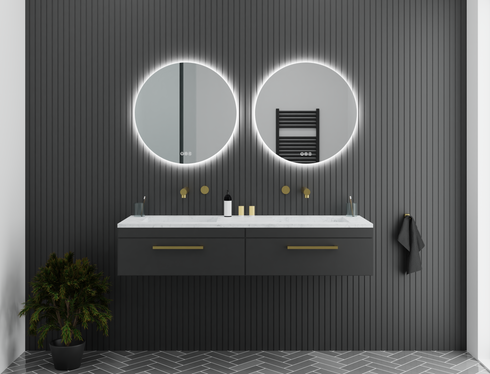 Alessio Anti-fog Backlit 3 Colour LED Round Bathroom Mirror With Optional Bluetooth