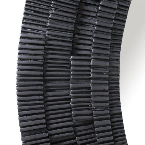 Close-up of Dani Round Wall Mirror matte black frame