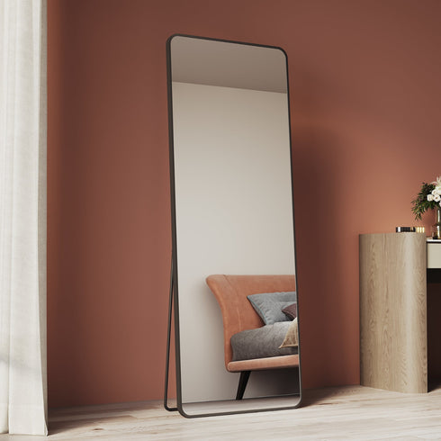 Crisora Black Wall Mirror with Detachable Stand