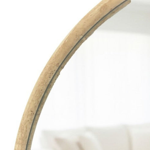 Brent Light Brown Oval Wall Mirror