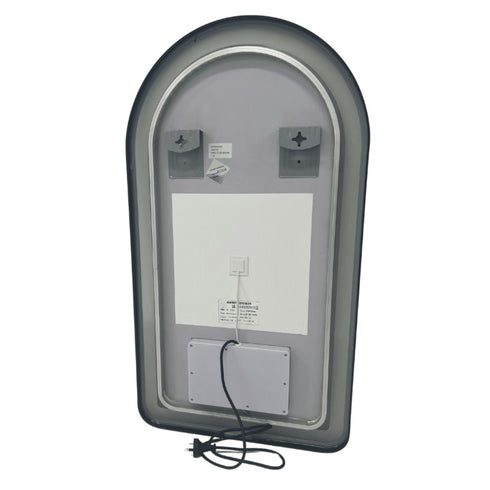 Byron Arched Frosted LED Black Wall Mirror