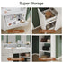 Evora White Corner Dressing Table with Triple Mirror & Storage - Makeup Vanity with Drawers