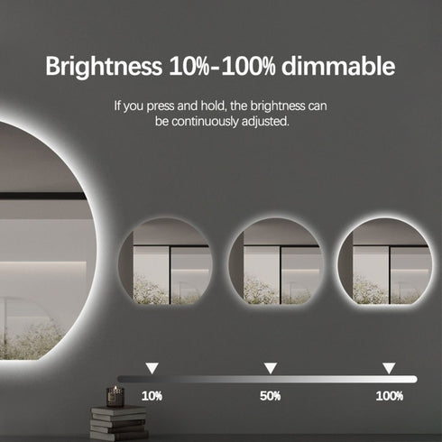 Sol Frameless Crescent Moon Backlit LED Wall Mirror