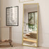 Olegas Full Length Wall Mirror - Modern Natural Frame Floor Mirror