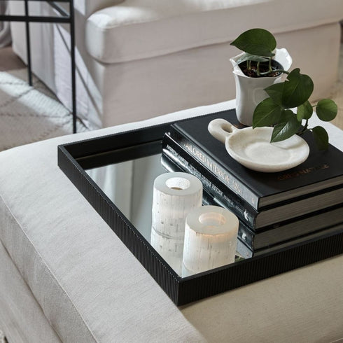 Milos Mirrored Tray Black