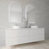 Allan Arched Brushed Nickel Framed LED Bathroom Mirror with Wave Motion Sensor