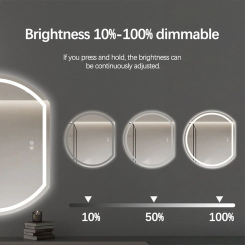 Wategos Crescent Shape Right Cut Moon Frontlit Frosted LED Bathroom Mirror