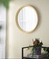 Perci Wood Round Mirror Mango Cream