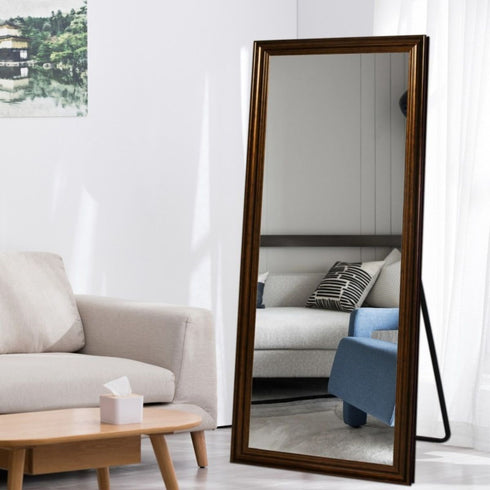 Aaron Full Length Walnut Wall Mirror - Freestanding Floor Mirror