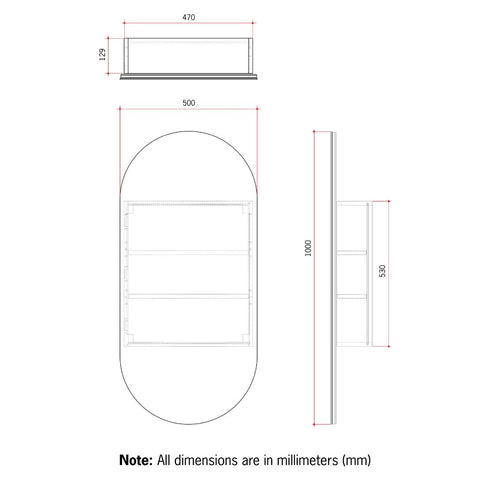 Lincoln Pill White Mirror Cabinet