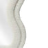 Side view of white wavy velvet full length wall mirror showing textured frame