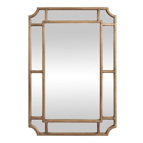 Sue Natural Timber Wall Mirror - Decorative Rectangular Classic Frame