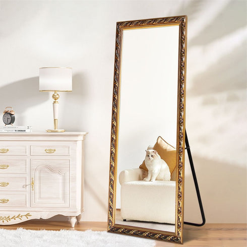French style gold mirror full length freestanding design for bedroom