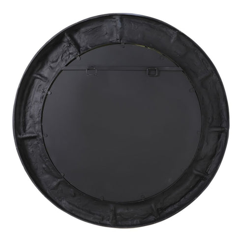 back of Dani Round Wall Mirror matte black frame