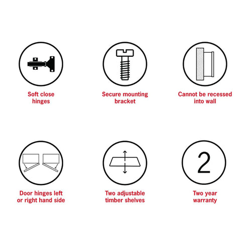 Militon Bathroom Round Black Mirror Cabinet