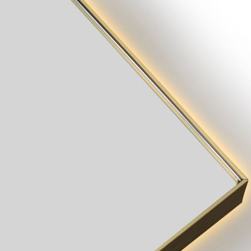 Raelene Anti-Fog Frontlit & Backlit LED Bathroom Mirror - Brushed Gold Frame with Optional Bluetooth Speaker