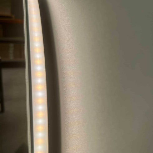 Wattleview Frosted LED Dimmable 25mm Strip Round Bathroom Mirror with Defogger