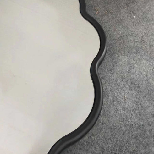 Bondalla Wavy Black Round Wall Mirror