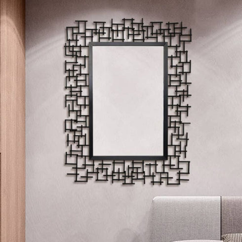 Rectangular wall mirror enhancing liviing room