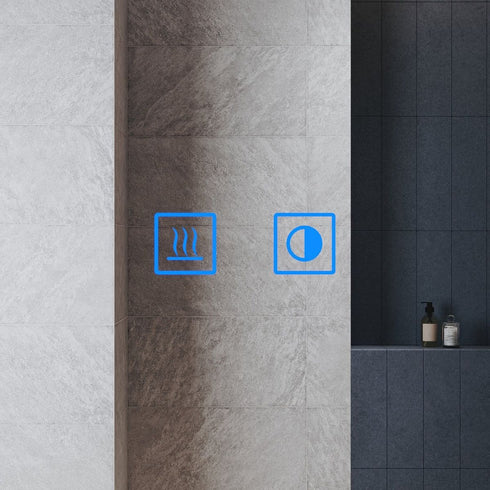 Dane Hemp Black LED Bathroom Cabinet with Makeup Storage Shelf