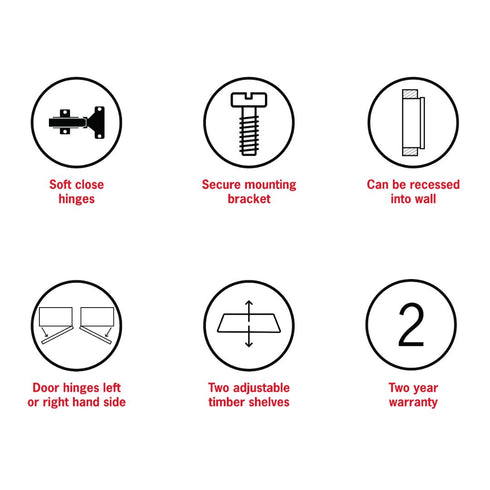 Lincoln Pill White Mirror Cabinet