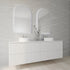 Allan Framed Anti-Fog LED Arched Bathroom Mirror - Brushed Nickel with Optional Bluetooth Speaker