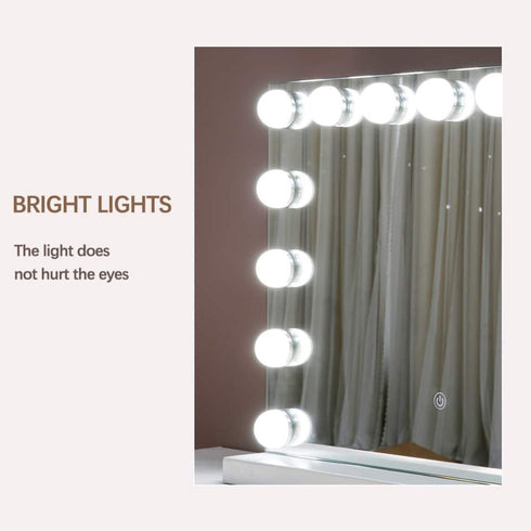 Jocelyn Rectangular Hollywood Frontlit LED Makeup Mirror with Touch Sensor