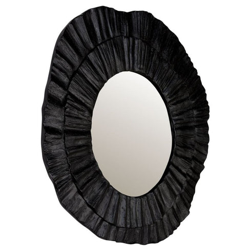 Christine Black Round Wall Mirror