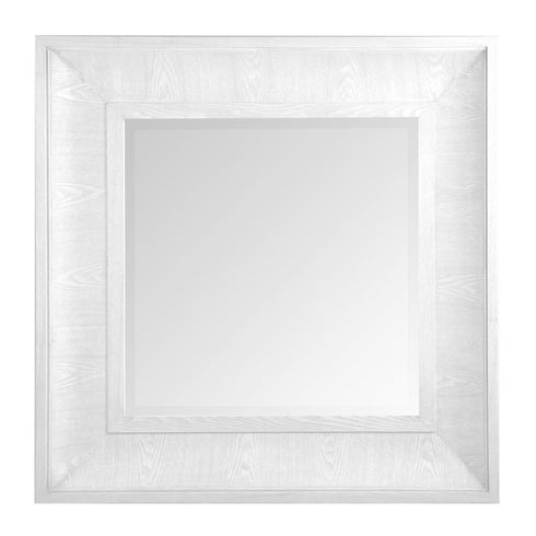 Rectangular Bernie White Wall Mirror reflecting natural light