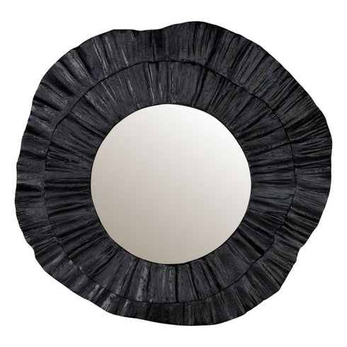 Christine Black Round Wall Mirror