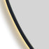 Meeray Anti-fog 3 Colour LED Round Bathroom Mirror - Matte Black Frame With Wave Motion Sensor