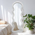 White Wavy Velvet Frame Wall Mirror