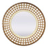 Bluegum Grid Rattan Natural Frame Round Wall Mirror