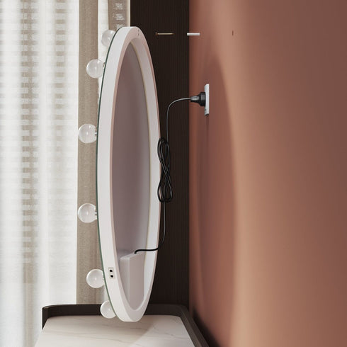 Criselain 3 Color Modes LED Round Vanity Wall Mirror