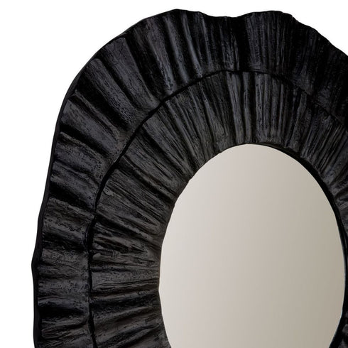 Christine Black Round Wall Mirror