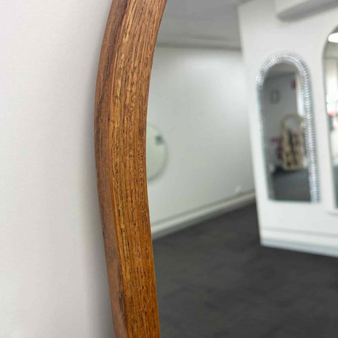 Pilbara Oval Walnut Wood Full Length Wall Mirror