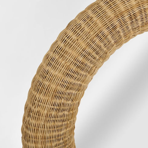 Jarred Rattan Round Wall Mirror