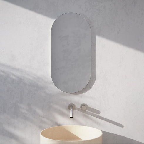 Emmeline Pill Frameless Mirror Cabinet