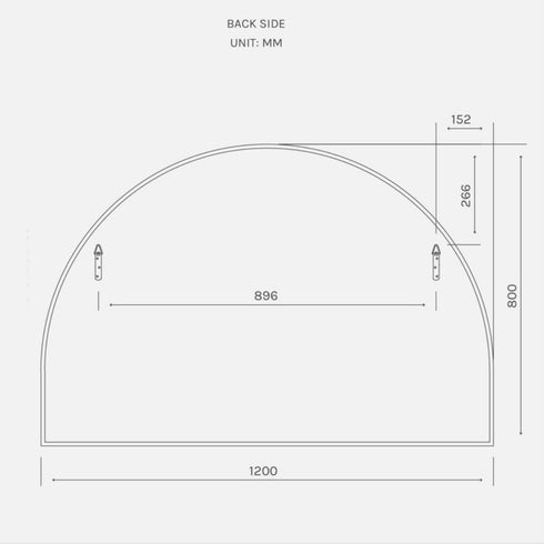 Aiva Arch Matt Black Wall Mirror