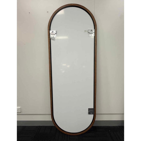 Pilbara Oval Walnut Wood Full Length Wall Mirror