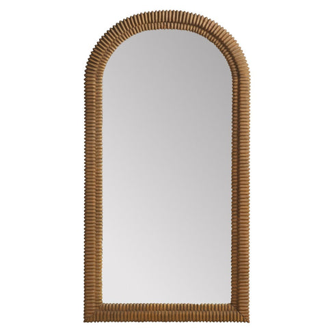 Margot Arched Decorative Rattan Natural Wall Mirror