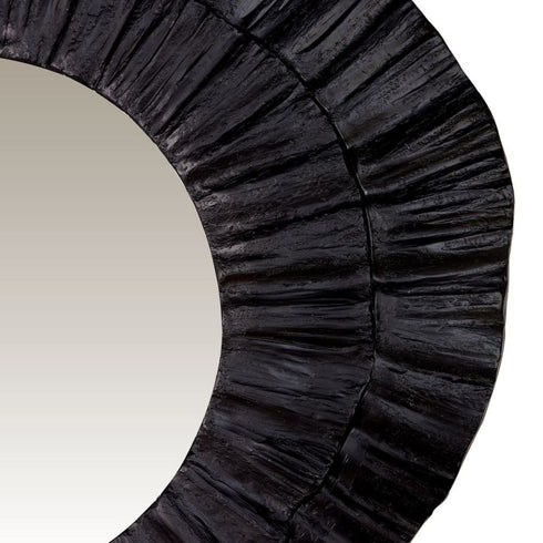 Christine Black Round Wall Mirror