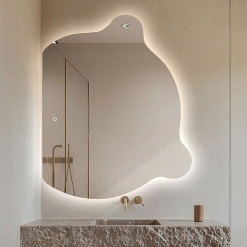 Torquay Teddy Irregular Modern Anti-Fog Backlit LED Bathroom Mirror with Touch Sensor