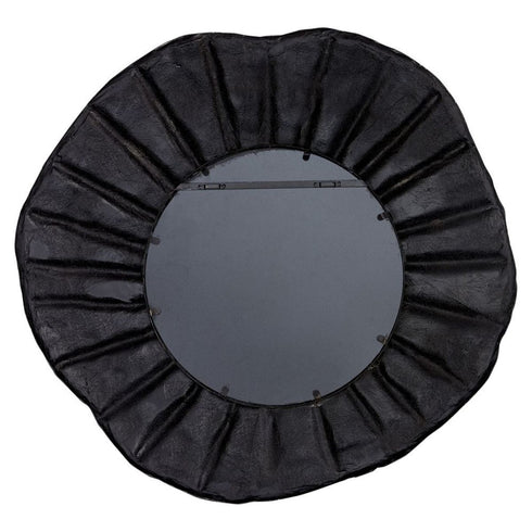 Christine Black Round Wall Mirror