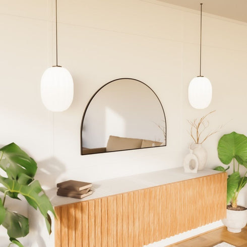Aiva Arch Matt Black Wall Mirror
