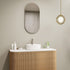 Cameryn Aluminium Framed Brushed Nickel Oval Bathroom Mirror