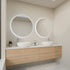 Meeray Anti-fog 3 Colour LED Round Bathroom Mirror - Brushed Nickel Frame with Wave Motion Sensor