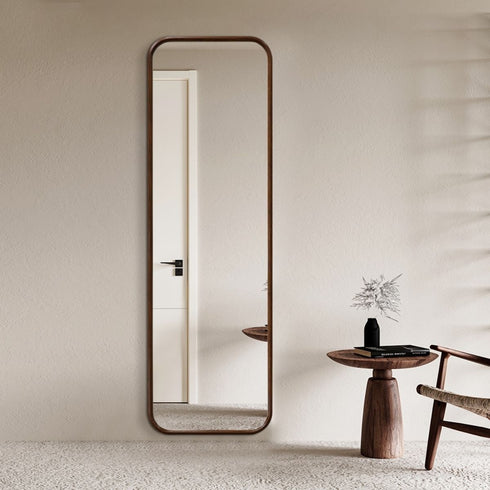 Merimbula Rectangular Walnut Wood Full Length Wall Mirror