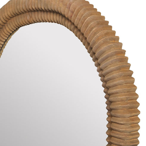 Margot Arched Decorative Rattan Natural Wall Mirror